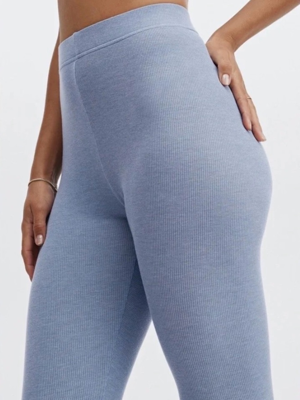 Fabletics Dusty Blue High-Waisted Leggings